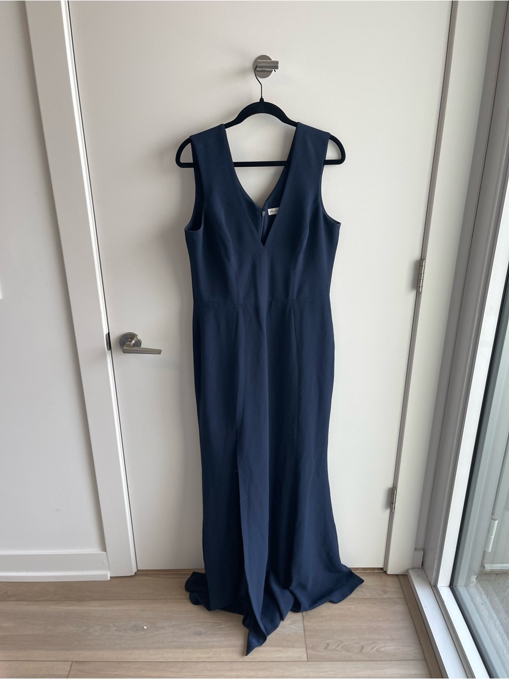 Dress The Population Elegant Navy V-Neck Women's Dress